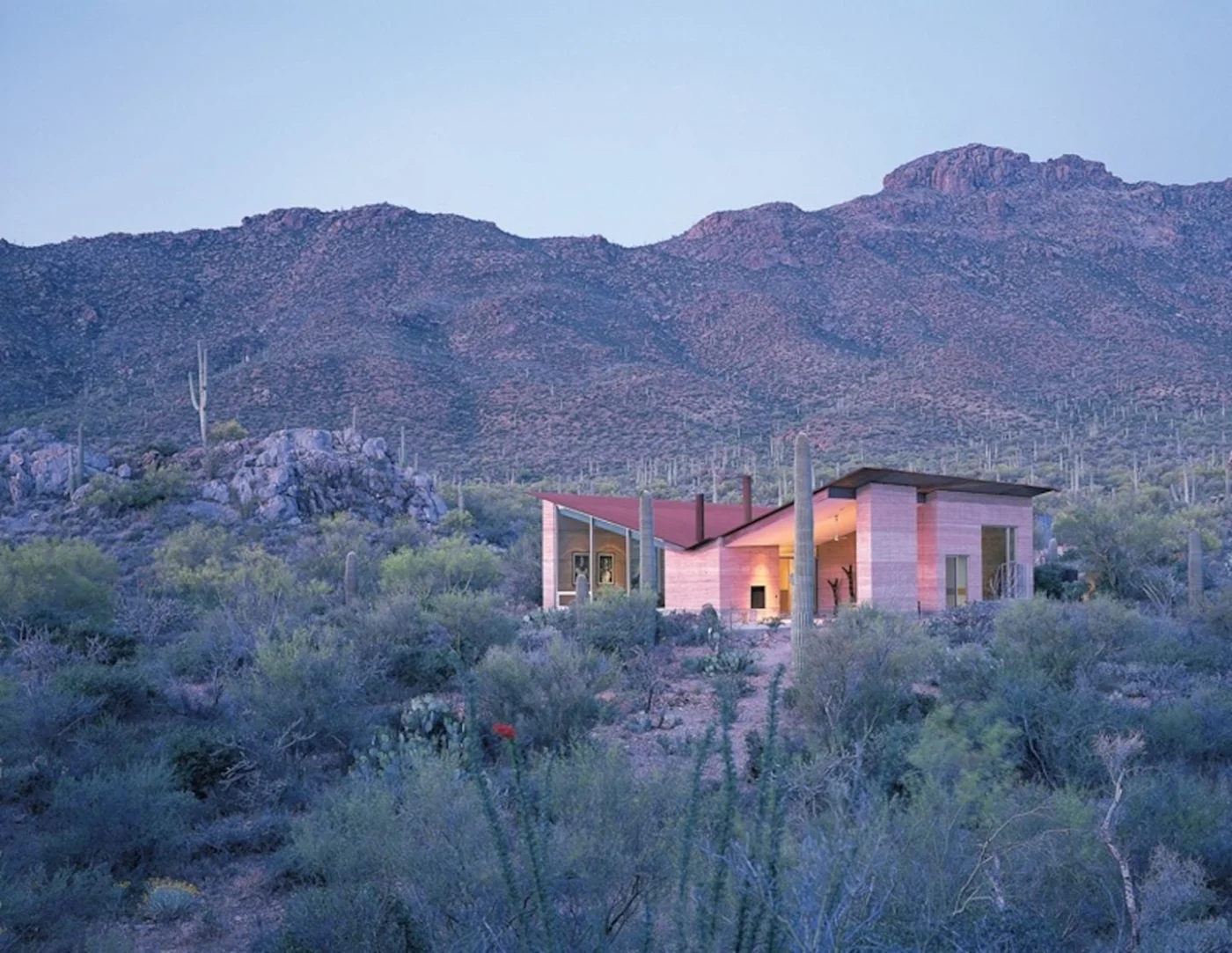 Tucson Mountain House, an off-grid rammed-earth home in the Sonoran Desert