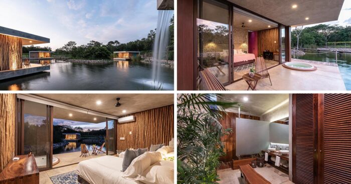 three-'floating'-cabins-on-a-lake-create-a-unique-experience-at-this-small-hotel-in-mexico