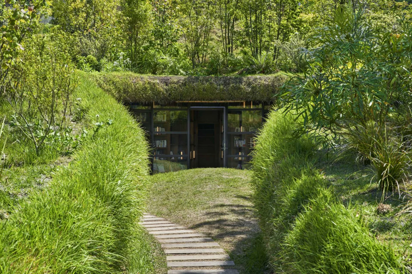 This Library Is Almost Entirely Built Into the Land Around It