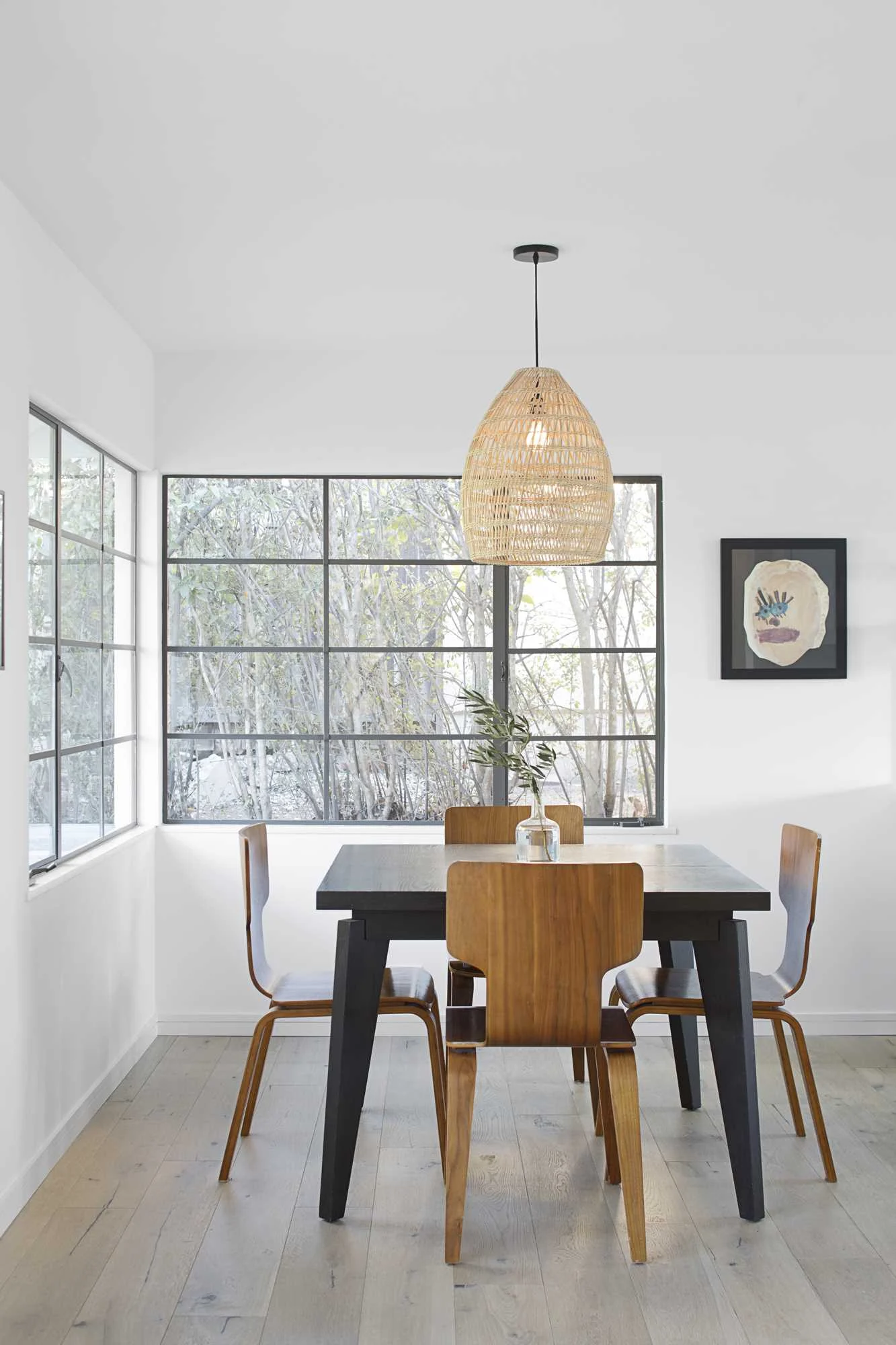 Dining room at the front of the house with views of the porch