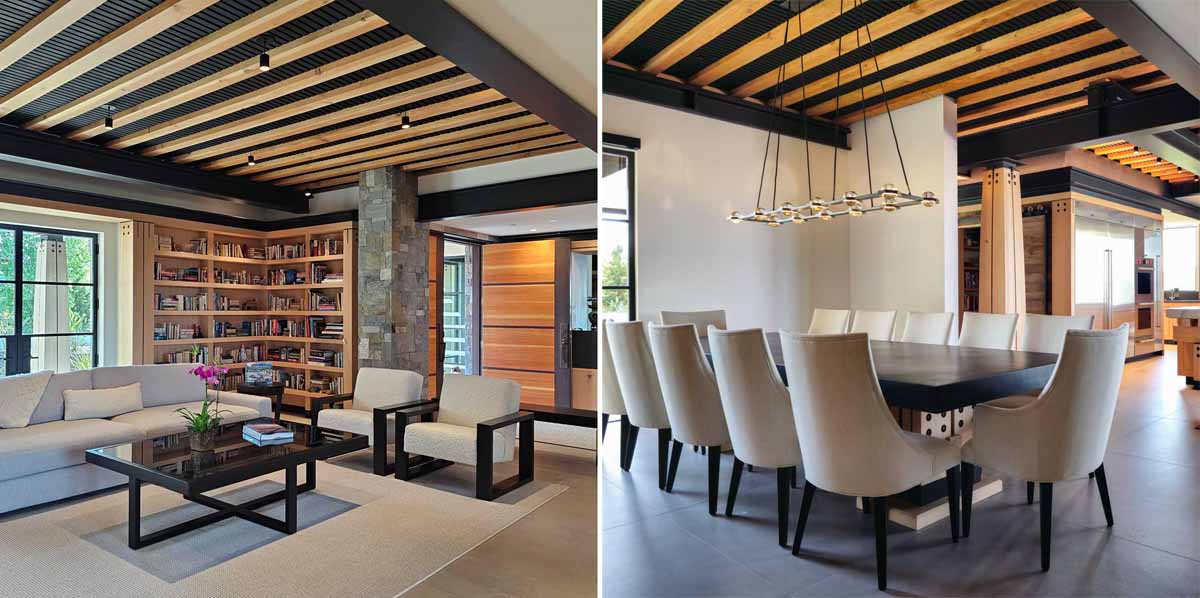steel,-wood,-and-stone-are-on-display-inside-this-hillside-home