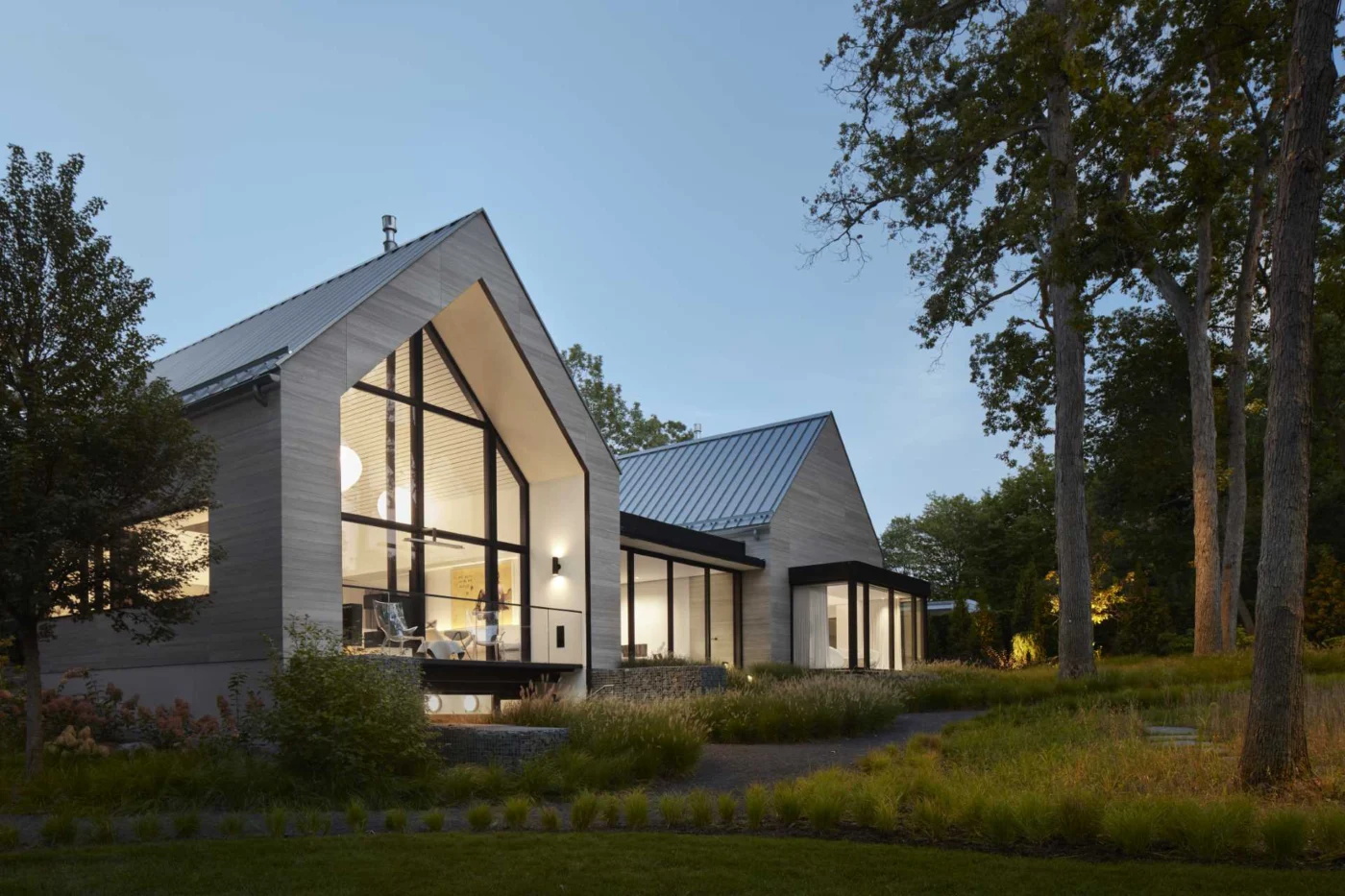 A New Home With Twin Gables Connected by a Glazed Breezeway