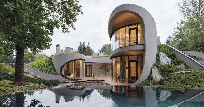 this-sculptural-home-is-full-of-curves-and-surrounded-by-landscaping