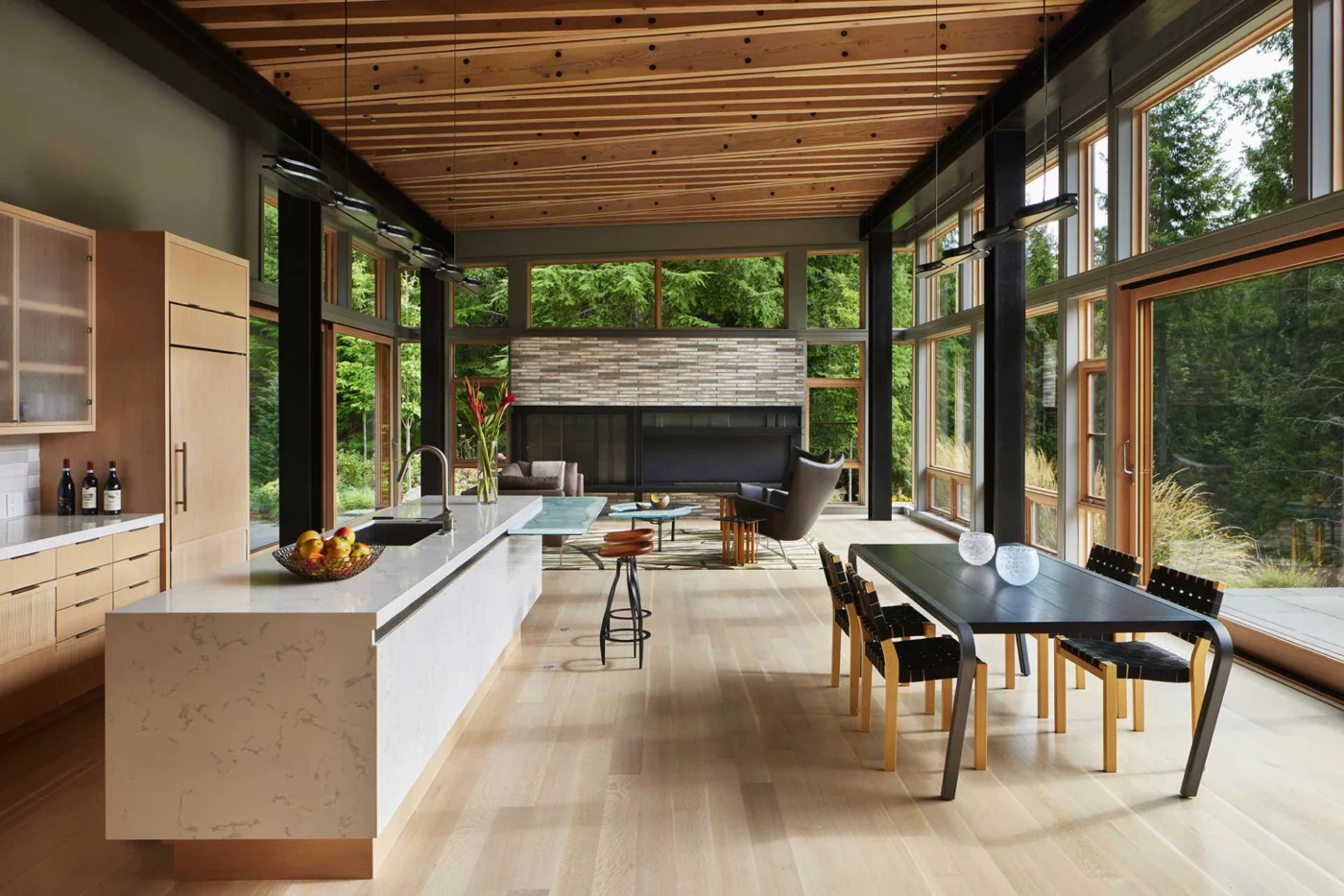 A Home That Delivers a Rustic Symphony of Exposed Wood Beams