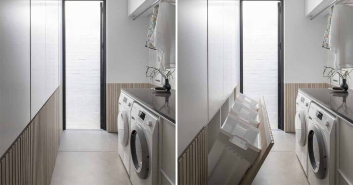 wood-panels-create-hiding-places-for-laundry-baskets-inside-this-home