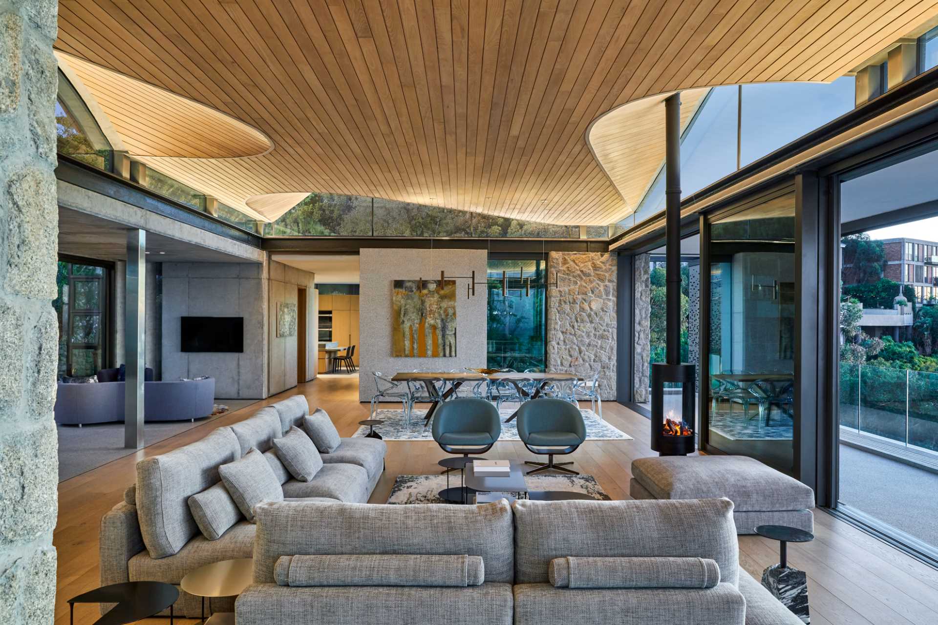 modern home wavy wood ceiling 261024 1219 011