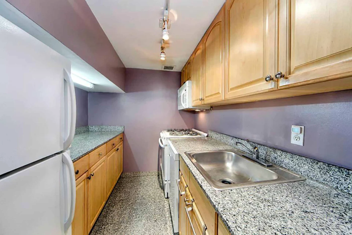 The narrow kitchen before the renovation