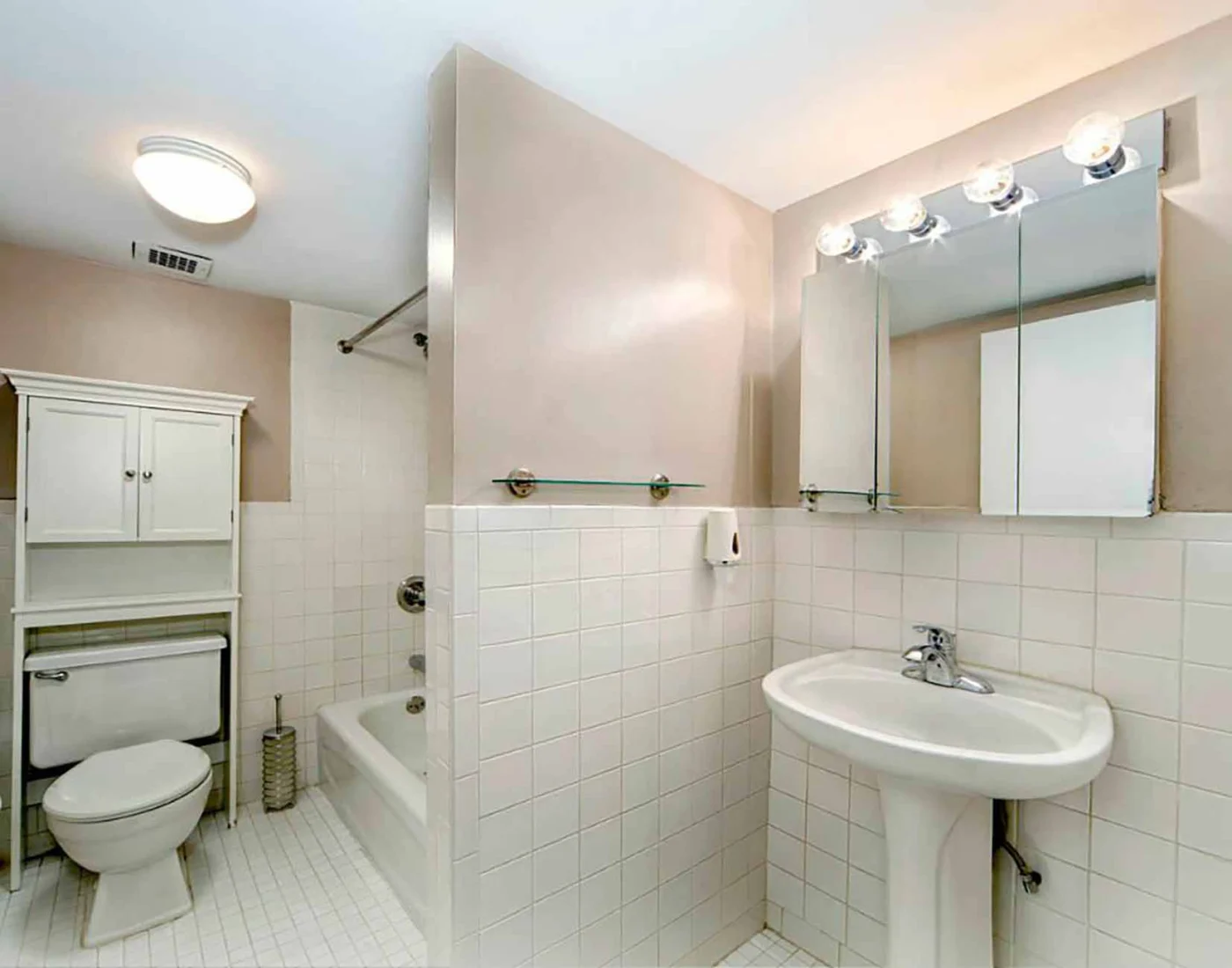 The dated bathroom before the renovation