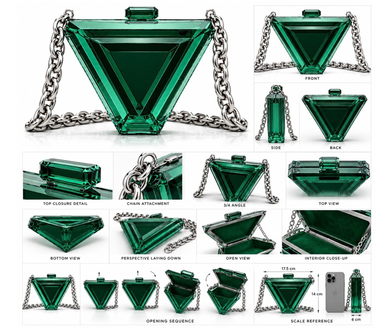 Emerald Prism Clutch Sahra Atelier — 3